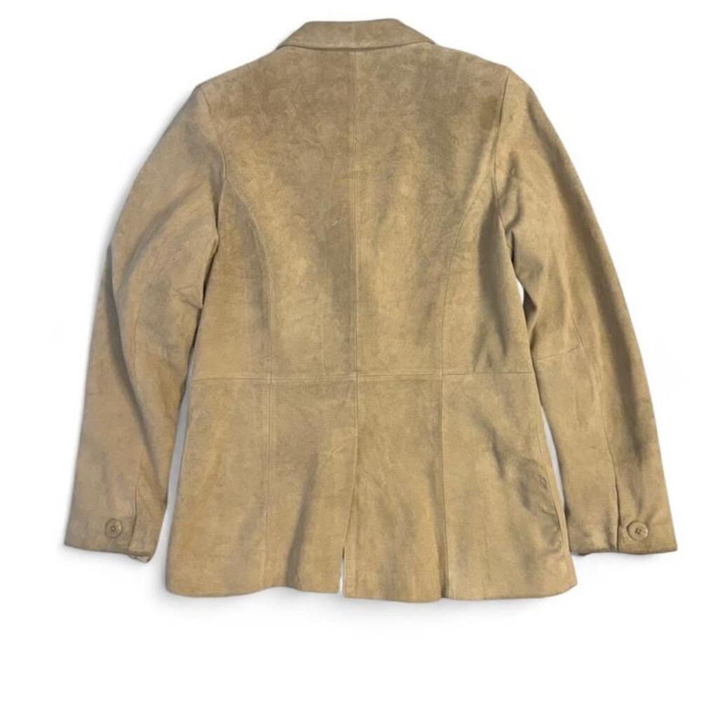 vtg 80s 90s western preppy academia suede leather blazer - Picture 3 of 4